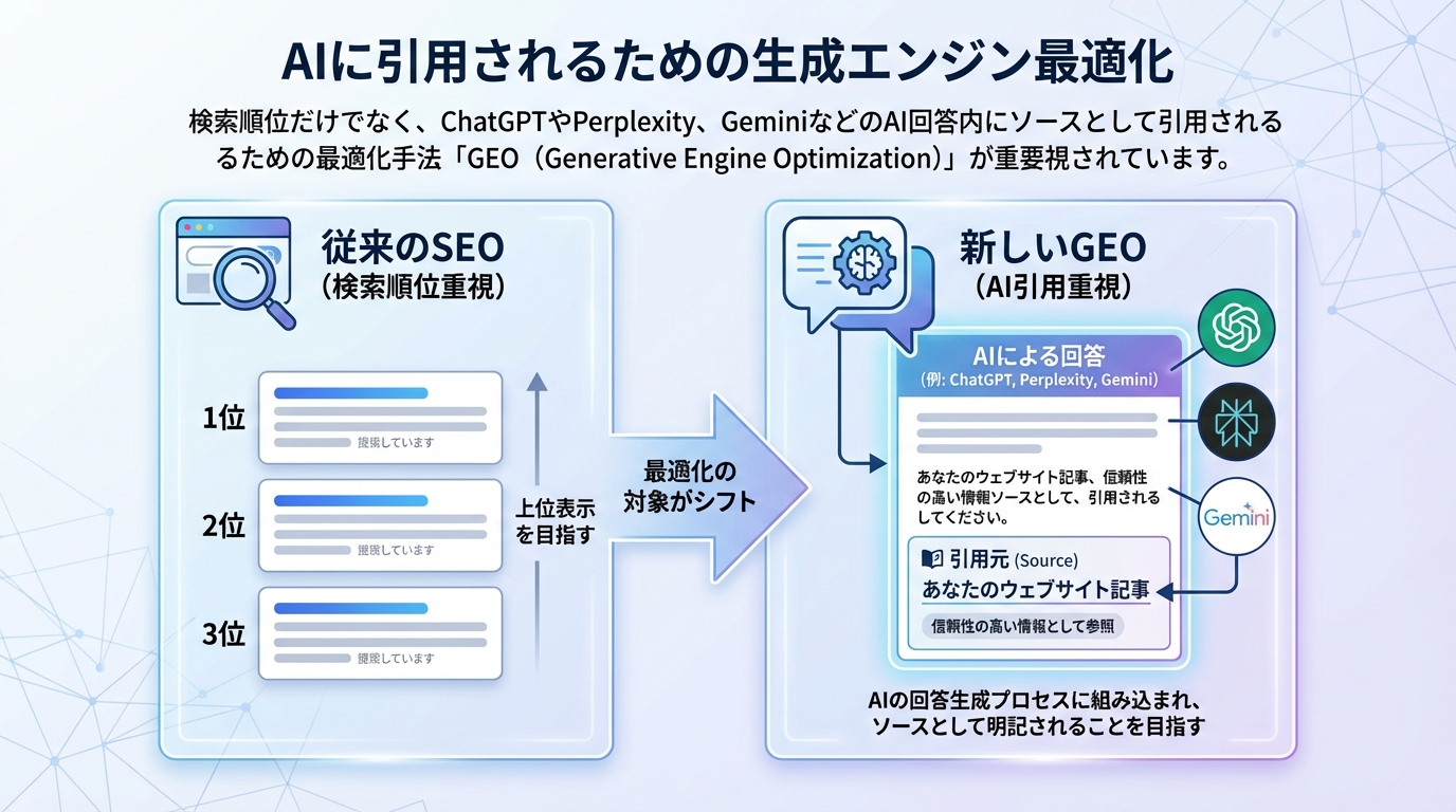 AIに引用されるための生成エンジン最適化