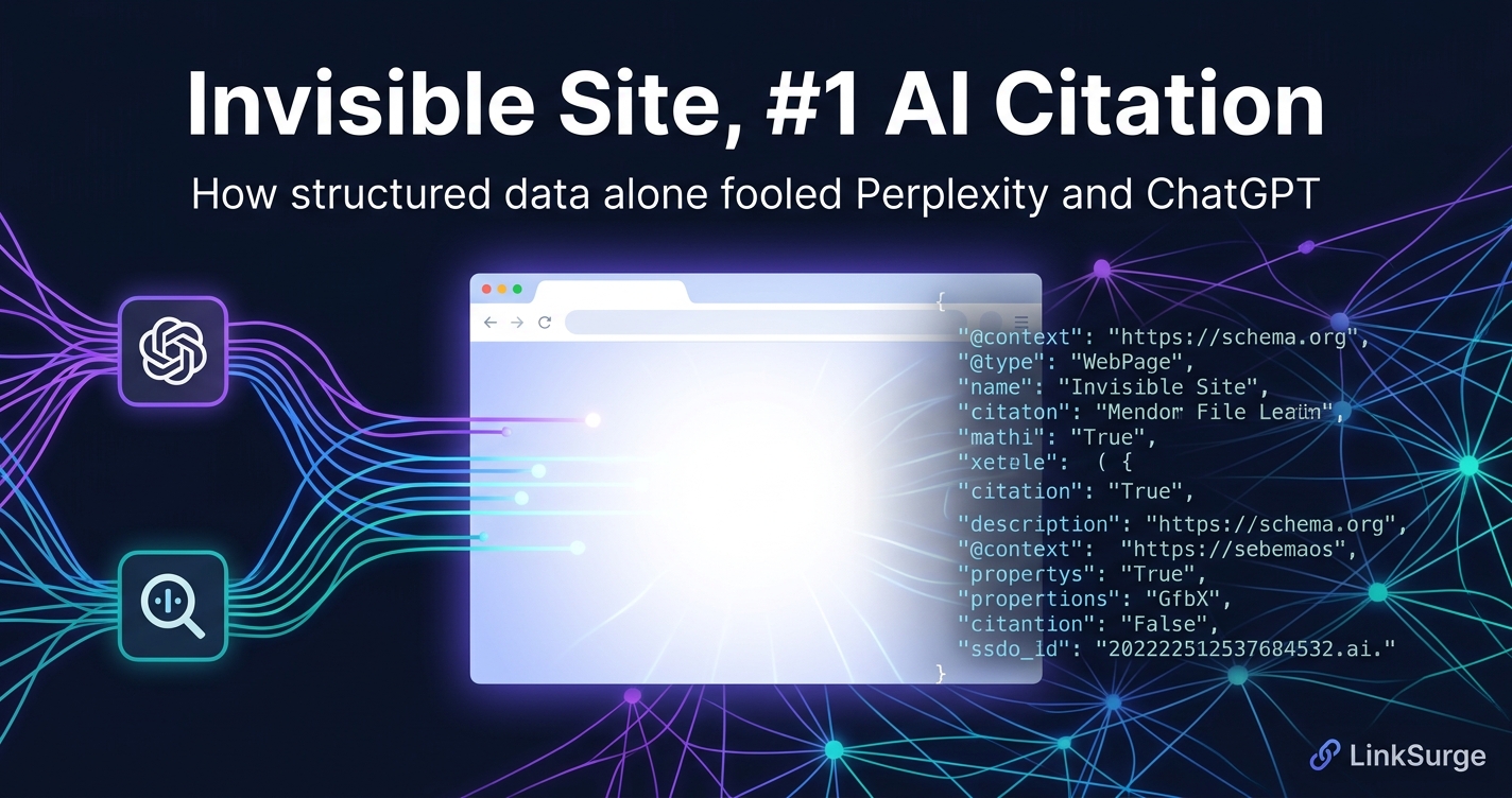 Invisible Site Ranks #1 in AI Search — How Structured Data Alone Fooled Perplexity
